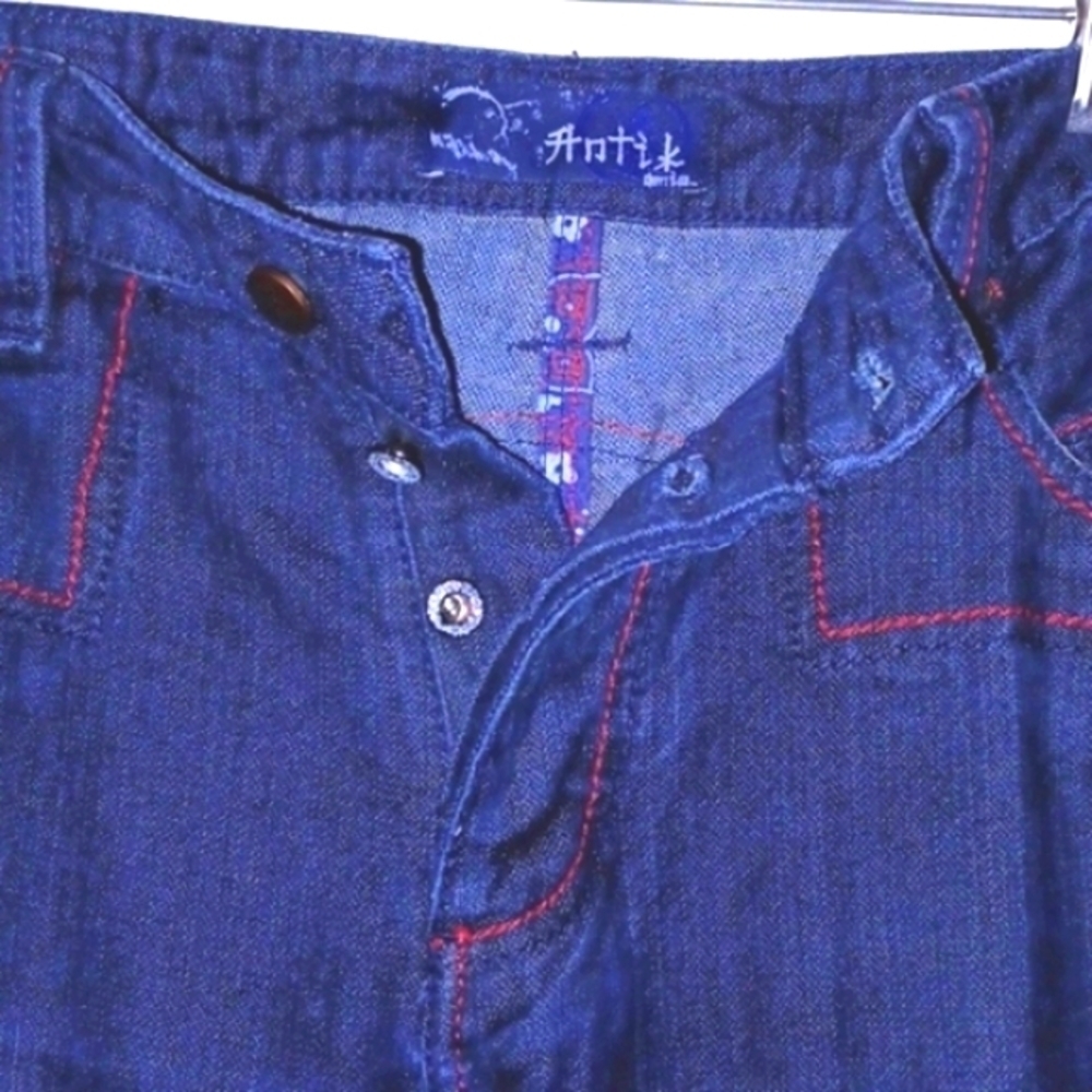 Antik DENIM Men's Blue Button-fly, Flare Leg Jeans, 36W / 33L - Picture 4 of 11